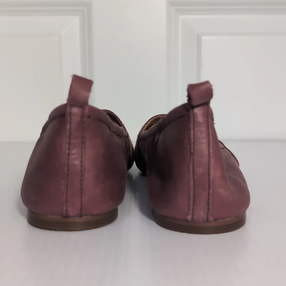 Anthropologie Latigo Embroidered Women's Flats Size 8.5 Maroon Leather Floral - Picture 6 of 10